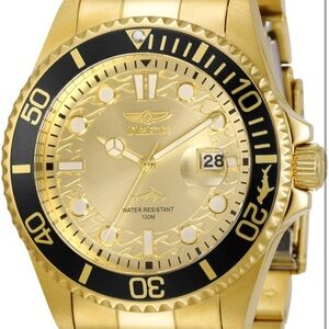 Invicta Men's Gold and Black Dive Watch NWT